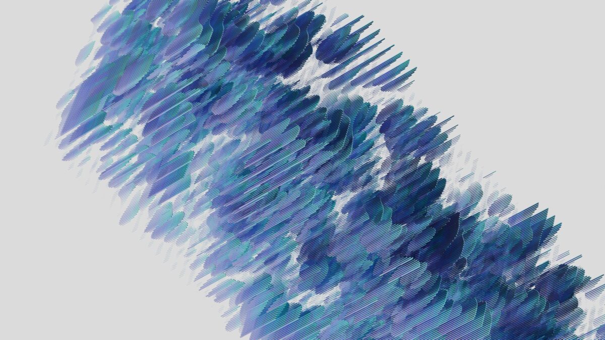 Abstract blue and purple brush strokes representing the clarity and momentum of a clean website design strategy.
